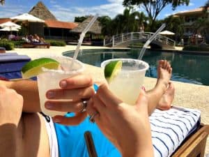 Drinks at the adults-only pool.