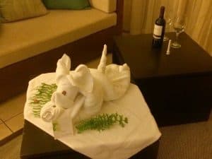 Towel-art in our room.