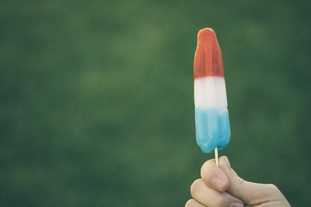 red white and blue popsicle