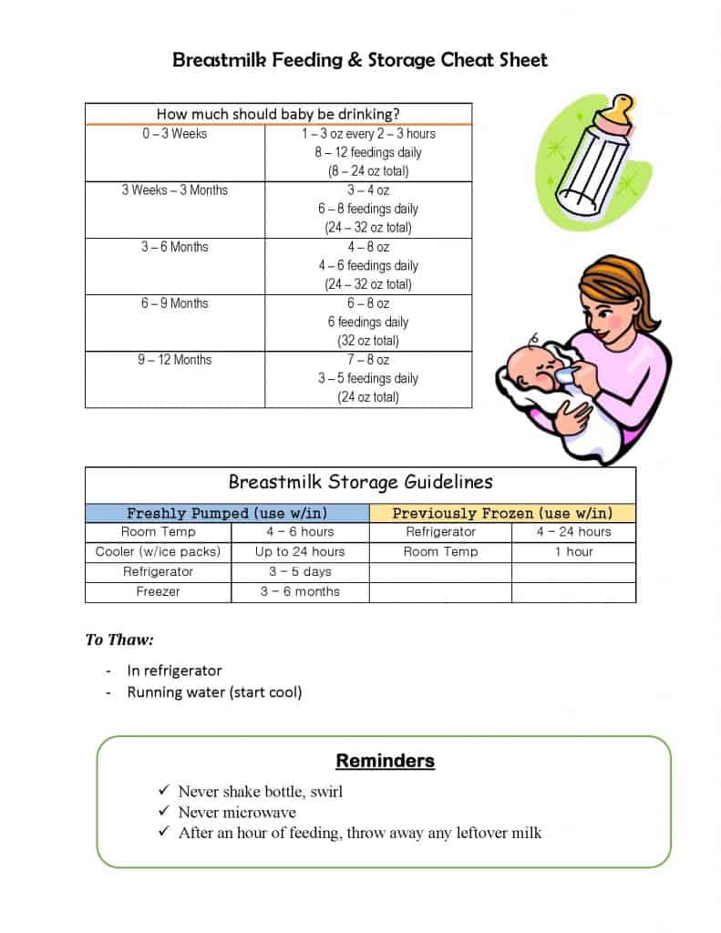 Breastmilk Bottle Feeding Storage Guidelines