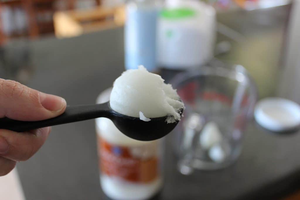 a heaping tablespoon of solid coconut oil