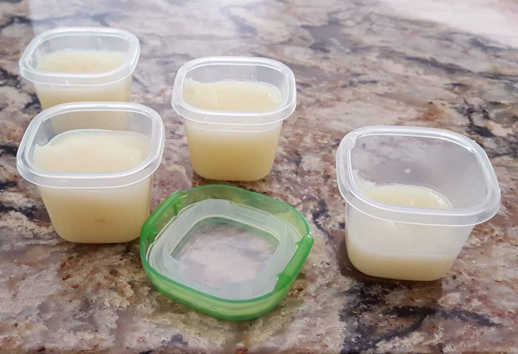 pureed baby food in reusable containers