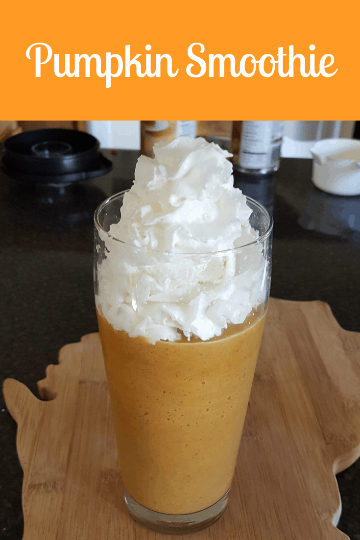 Recipe for a delicious and creamy pumpkin smoothie that kids and adults will both enjoy. #pumpkin #fall