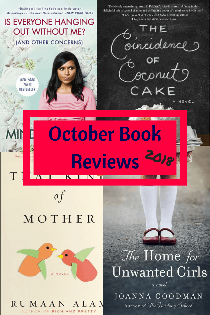 Four book reviews and recommendations for the month of October.  From a story about a teen mom forced to give up her baby to a love story based in Milwaukee this month's reads featured women. #bookrecommendations #booklover