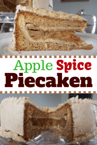 Impress your friends and family with this unique dessert. A pie baked inside a cake! This apple spice piecaken is easier to make than it looks plus I've included cheater versions to reduce time and effort! #Thanksgivingdessert #piecaken #dessertrecipe