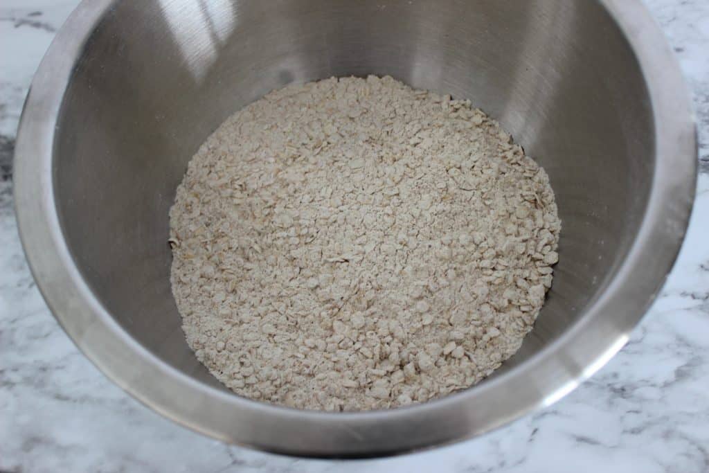 dry ingredients in mixing bowl