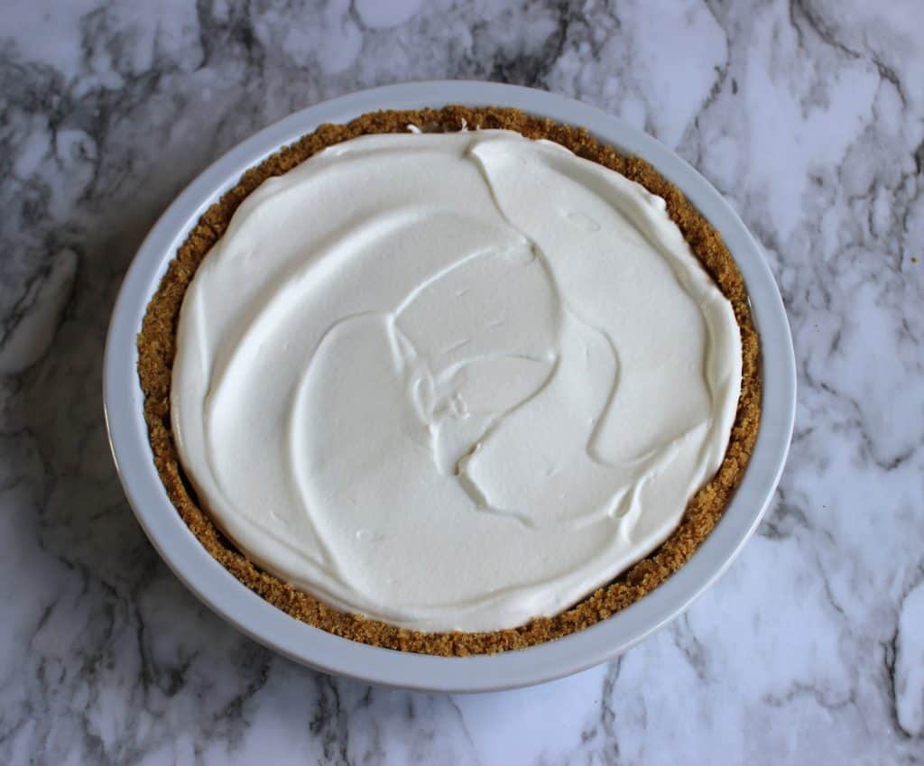 whipped cream layer on the banoffee pie