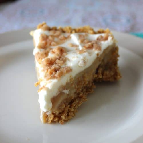 a slice of banoffee pie on a plate