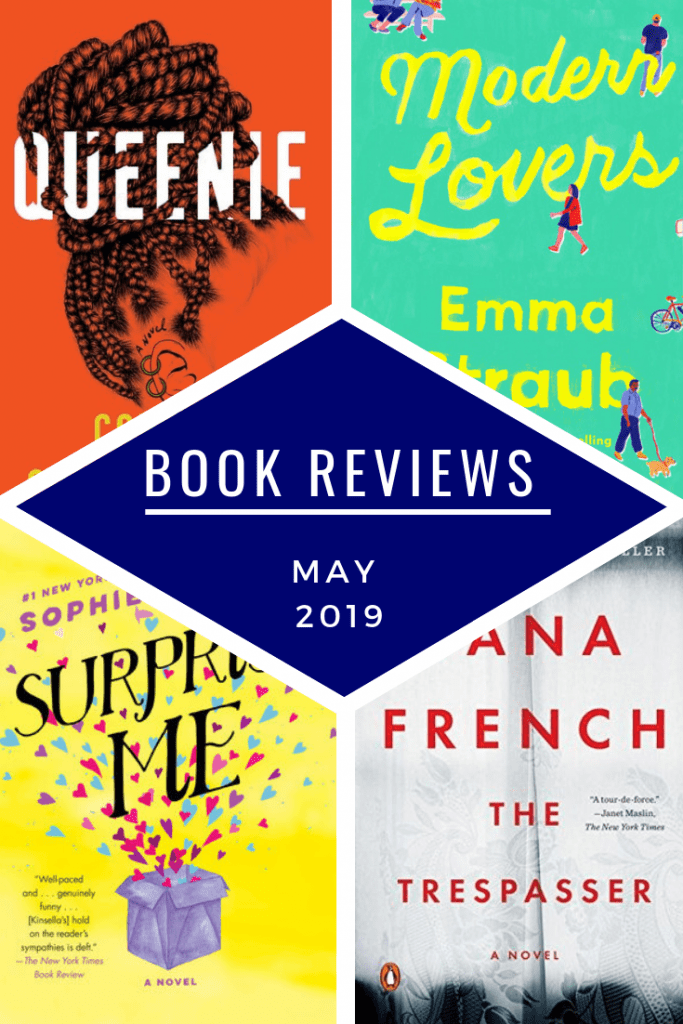 pin image "book reviews May 2019" with the four book covers