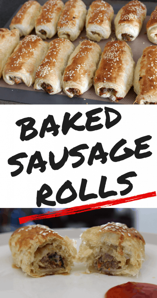 pin image "Baked Sausage Rolls"