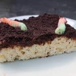 a single bar of dirt cake rice krispie treats