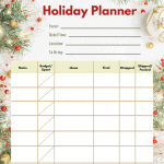 holiday planner printable