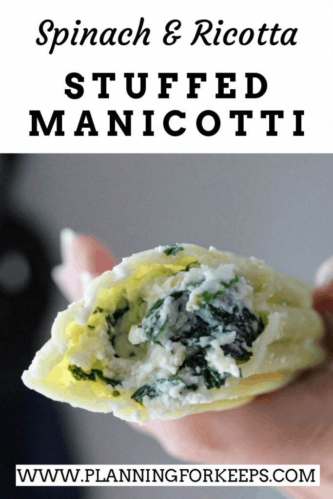 pin image "Spinach & Ricotta Stuffed Manicotti"