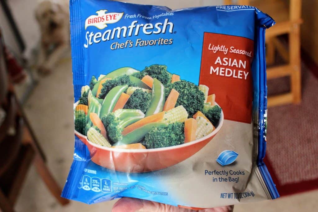 bag of frozen vegetables "Birdseye Steamfresh Asian Medley"