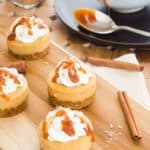 mini salted caramel pumpkin cheesecake