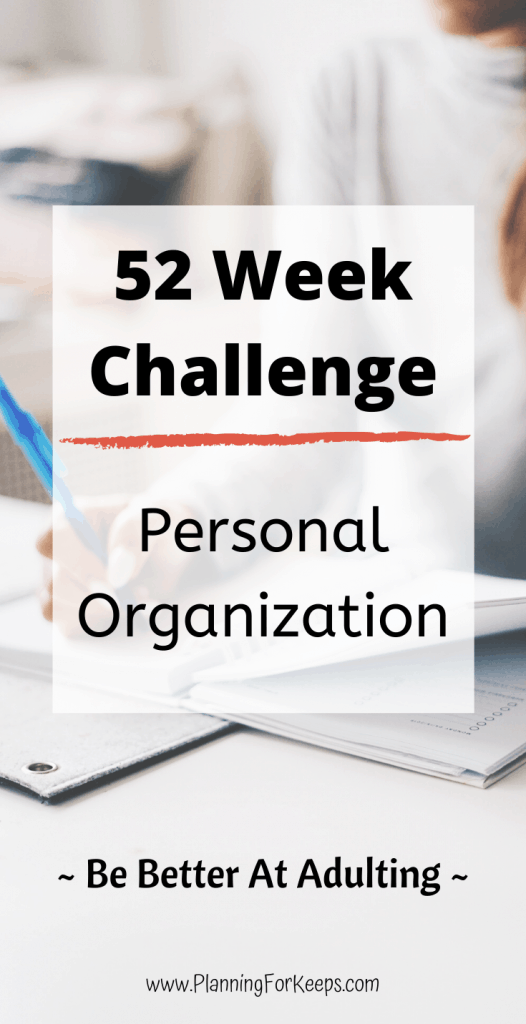 pin image "52 Week Challenge Personal Organization"