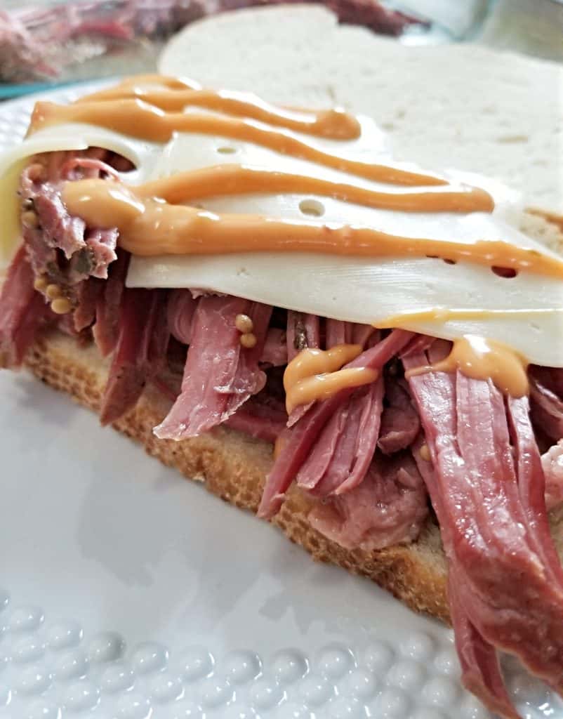 open faced reuben sandwich