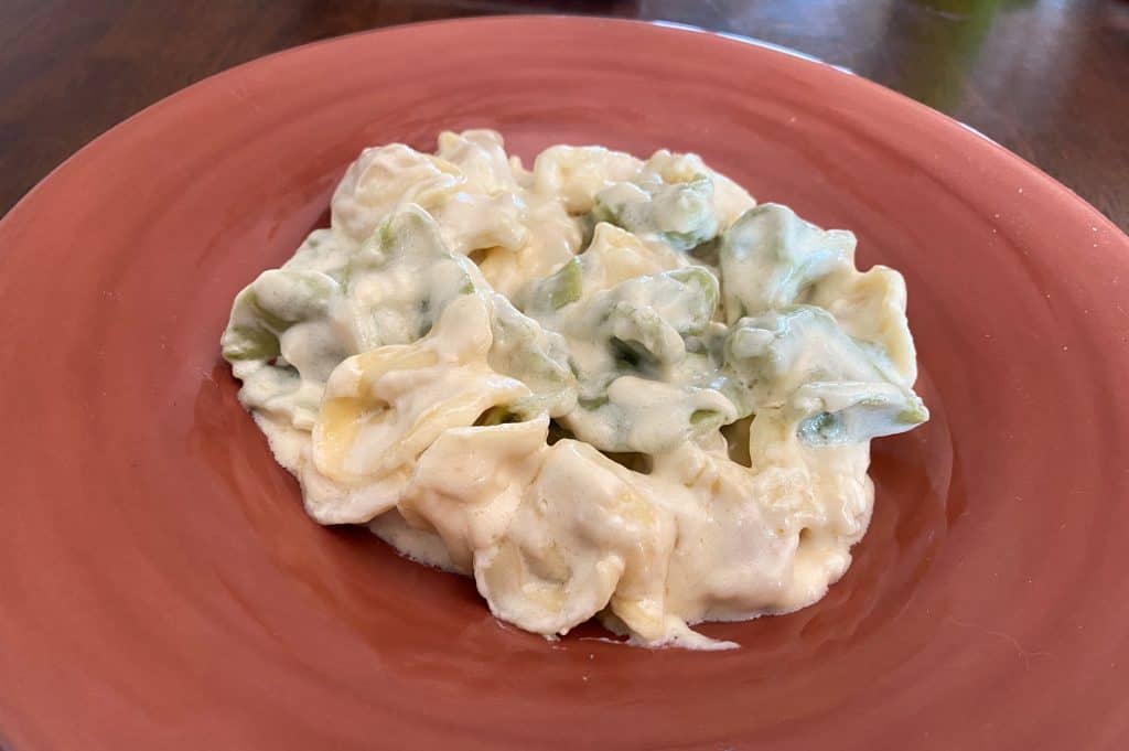 bowl of tortellini alfredo