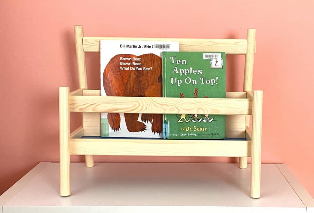 wooden book display