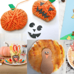 collage of fall crafts