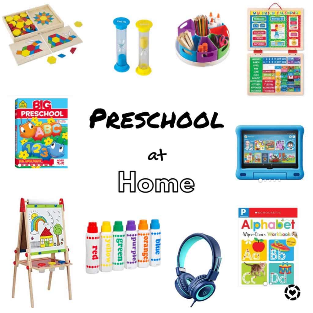 "Preschool at Home" small images of preschool supplies