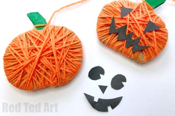 pumpkins made from wrapped yarn