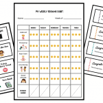 behavior chart and two pages of rewards coupons