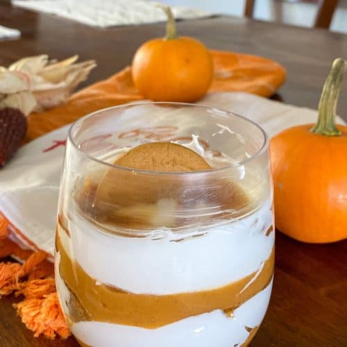 assembled pumpkin pudding parfait