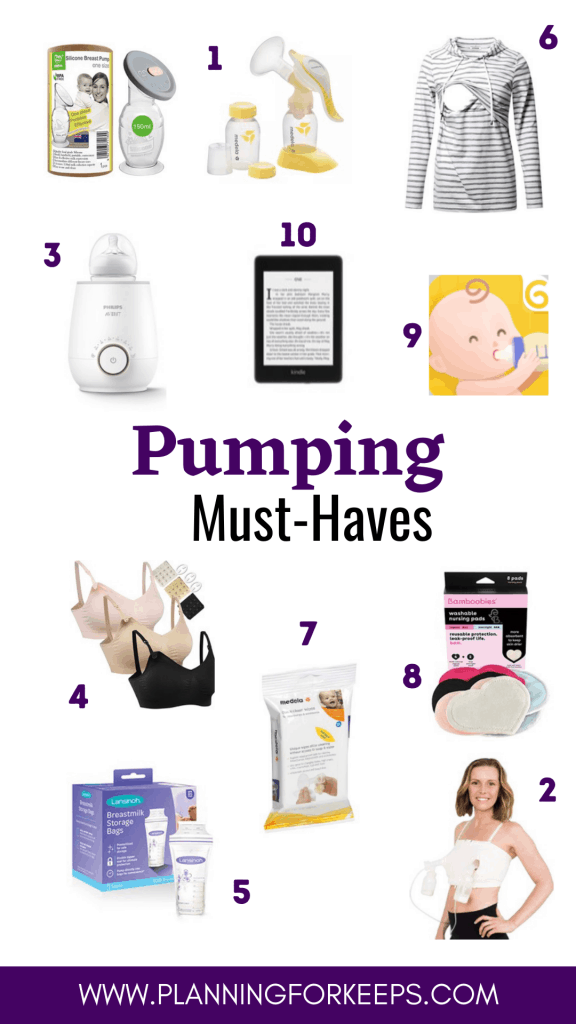 pin image "Pumping Must-Haves" with pictures of all the different items