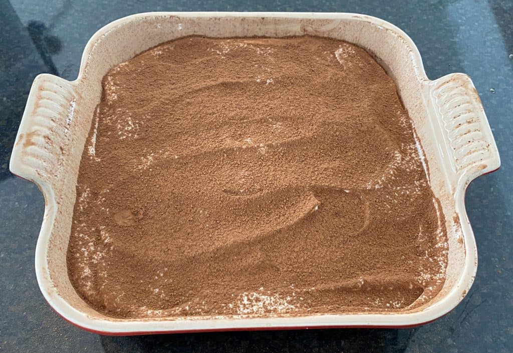 finished tiramisu in pan