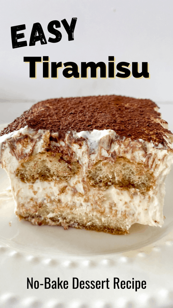 pin image "Easy tiramisu, no-bake dessert recipe"