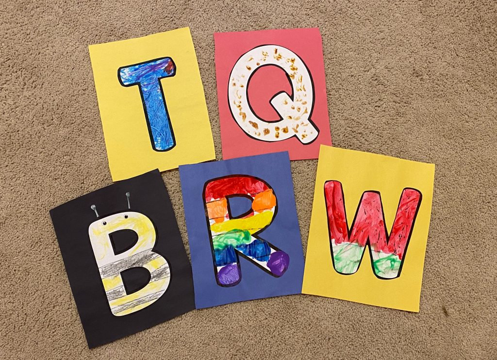 colored alphabet letters