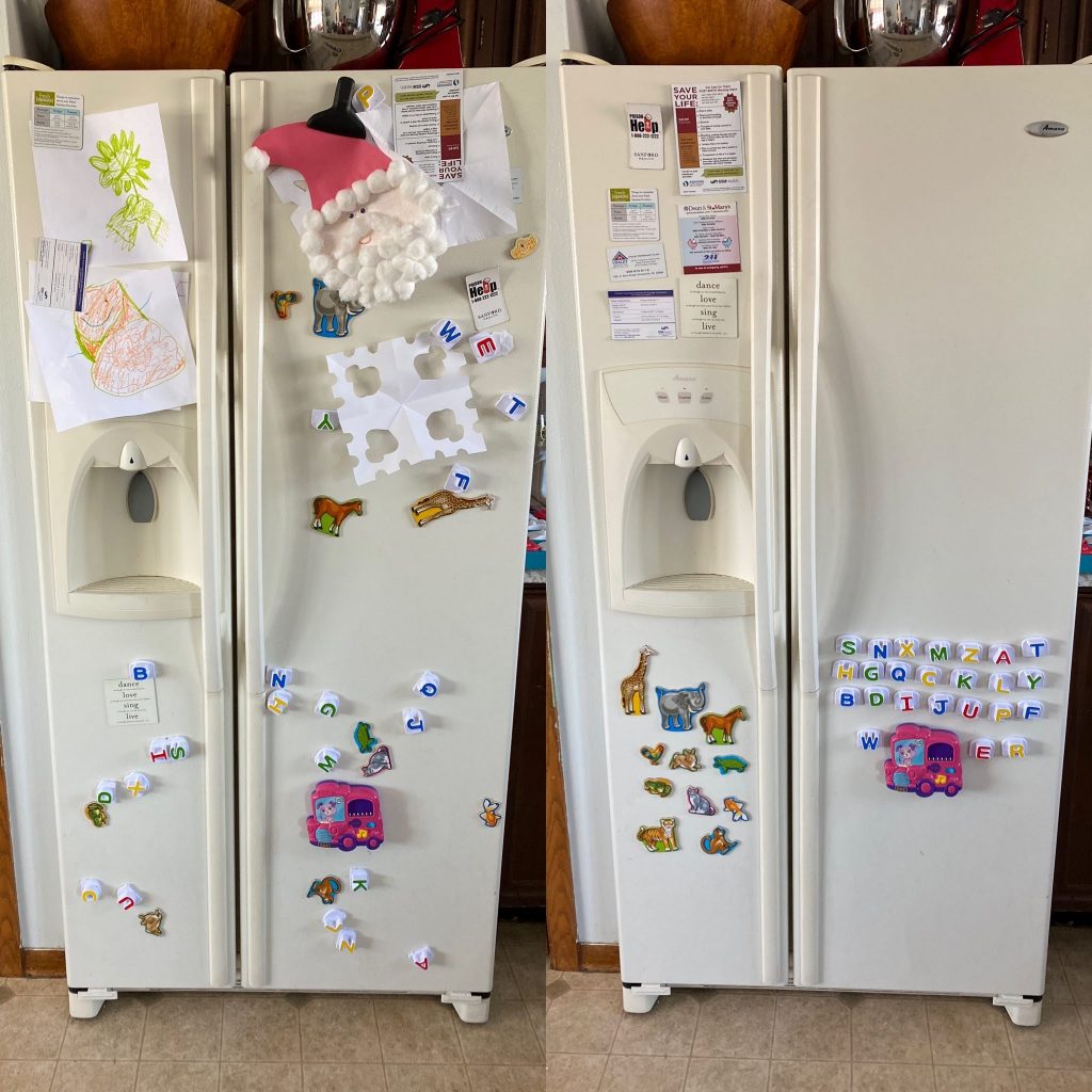 before and after pics of the outside of the refrigerator