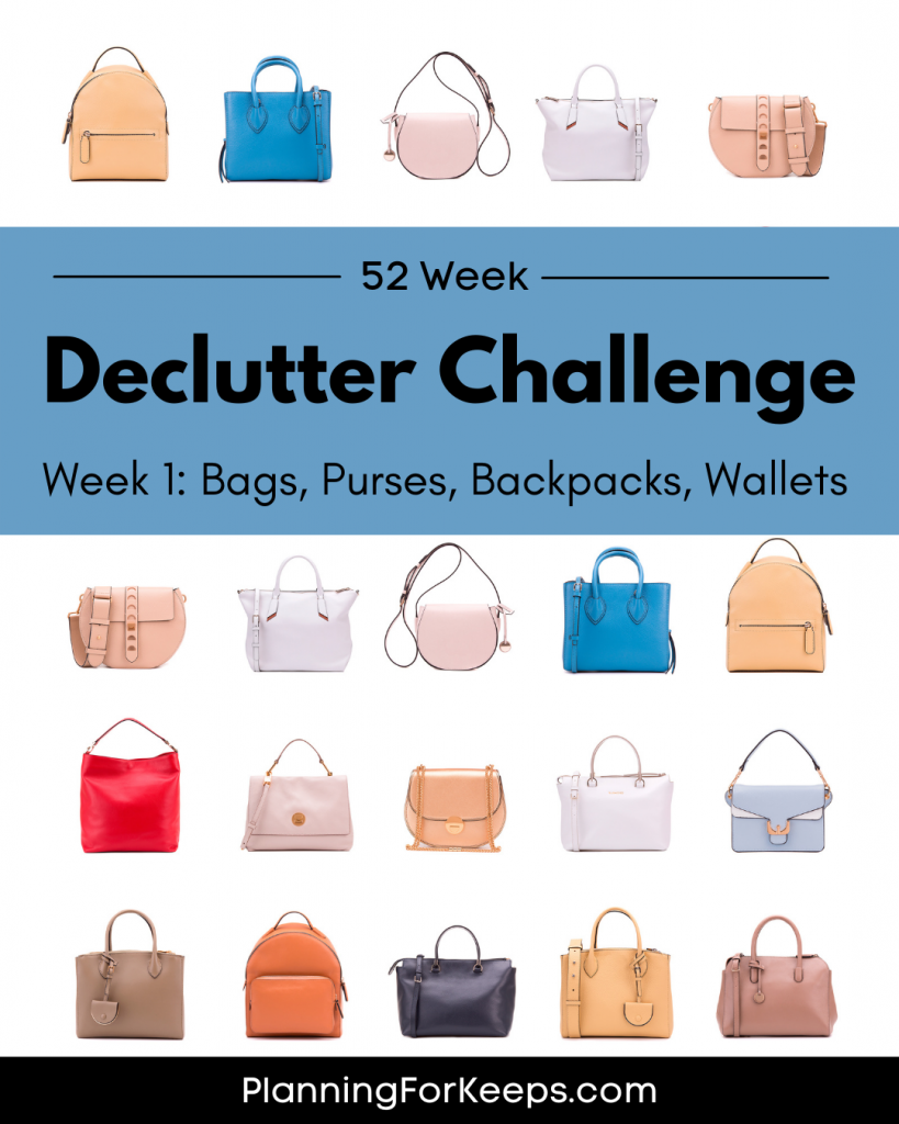 Declutter Challenge Week 1: Bags, Purses, and Wallets