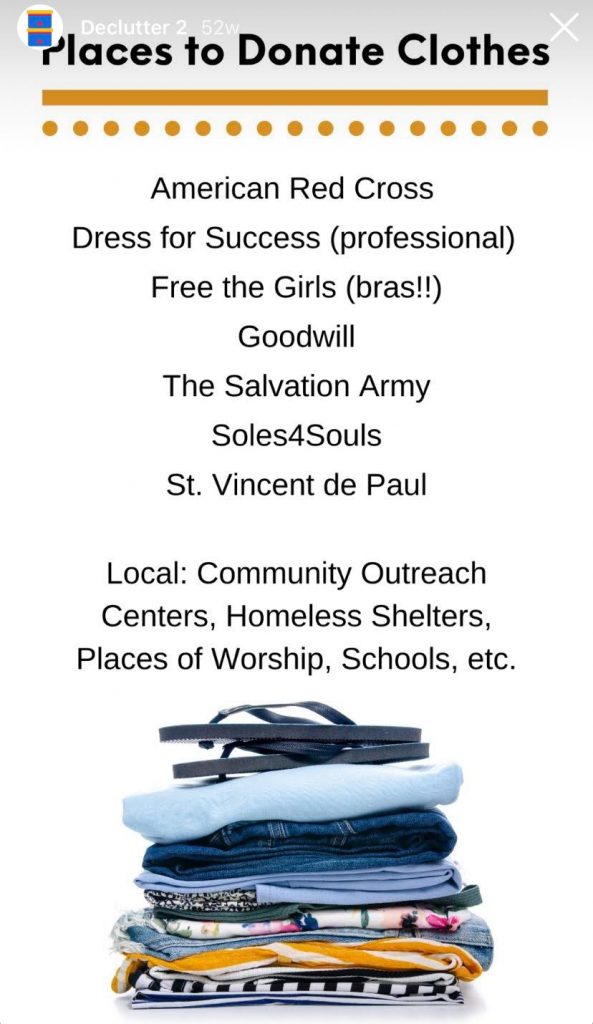 a list of places to donate clothes