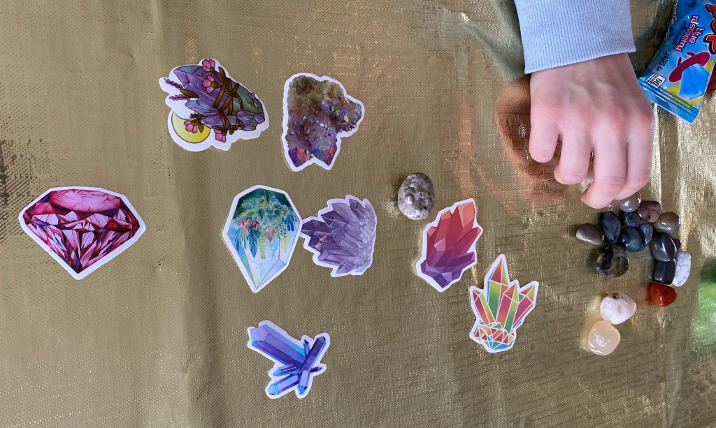 Misc. gem stone stickers and small gemstones