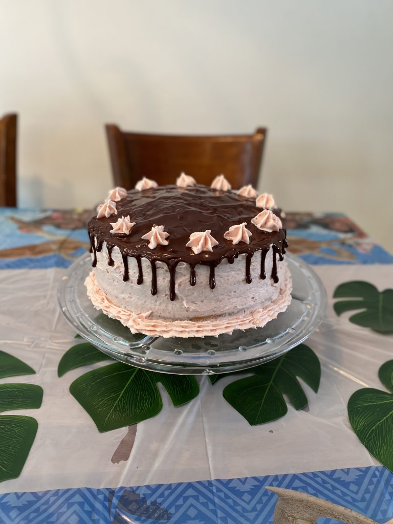 chocolate covered strawberry birthday cake