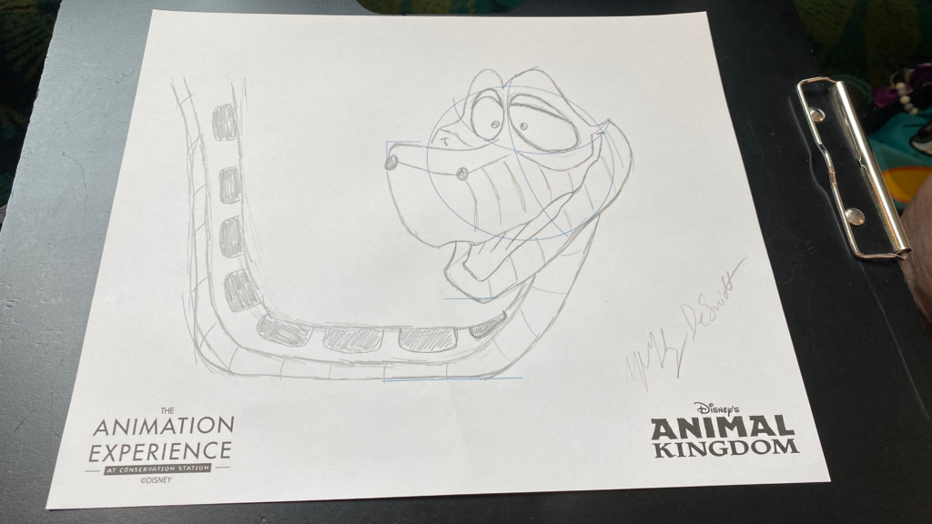 Snake sketch from the animation experience