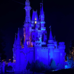 Cinderella's castle at night