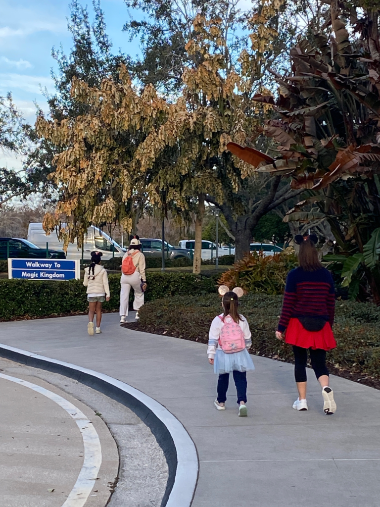 walking to Magic Kingdom
